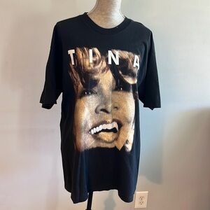 Vintage Tina Turner Shirt Mens Extra Large Black Tour Concert Tee Joe Cocker Y2K